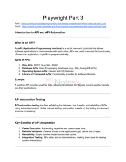 Playwright API Testing, Reporting, and CI/CD: Free Comprehensive Notes PDF Part 3