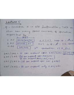 COA Machine Instructions Lecture 5 notes free download
