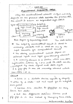  Unit 3 Synchronous Sequential Logic – Complete Notes PDF | B.Tech 3rd Sem