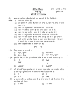 Class 12 Physics Exemplar Question Paper 2023 | PDF Download