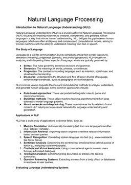 Natural Language Processing (NLP): Techniques, Applications, and Advanced Concepts with interview questions answer