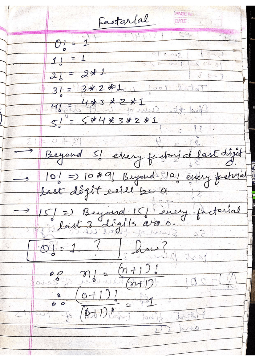 RRB group D factorial notes