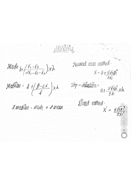 Formula { statistics} class 10 