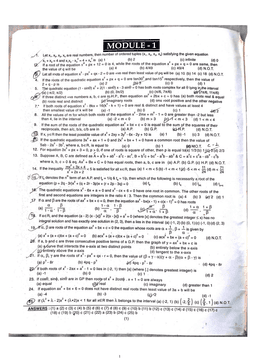 Gear Up for Mega Final Notes PDF | JEE Maths Module 1 (Quadratic, Series, Binomial, Complex)