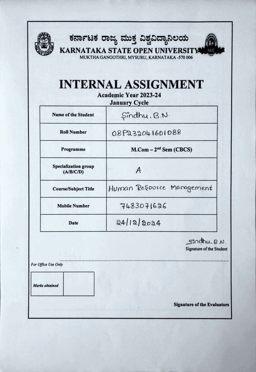 HRM Notes – Comprehensive Study Material for Exams