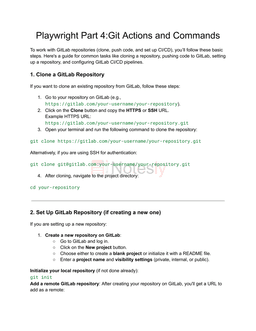 Playwright Part 4: Git Actions and Essential Commands Explained free source