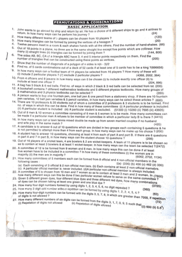 Permutation & Combination & Probability – Notes, Model Papers & Test Papers