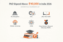 PhD Stipend Above ₹40,000 in India 2026: Universities & Fellowships List